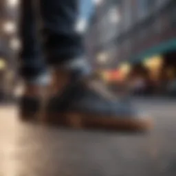 Elegant footwear in urban setting