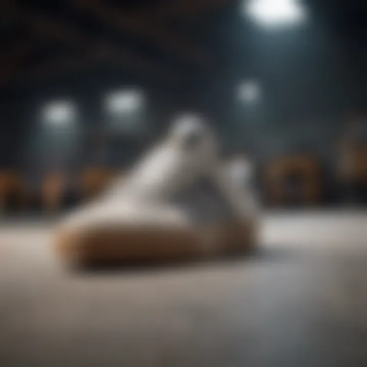 Artistic portrayal of Adidas skate shoes in action