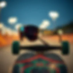 Stylish wrap around sunglasses on a skateboard