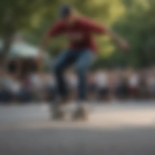 Vibrant skateboarding scene in Ako Williamsburg showcasing diverse skaters in action