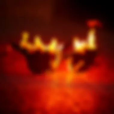 Artistic Interpretation of Fire Sunglasses Artistic representation of fire sunglasses against a textured background