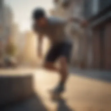 Dynamic Movement in Skateboarding Athletic agility concept