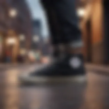 Street Style Black High Top Converse Shoes Black High Top Converse Shoes on City Street