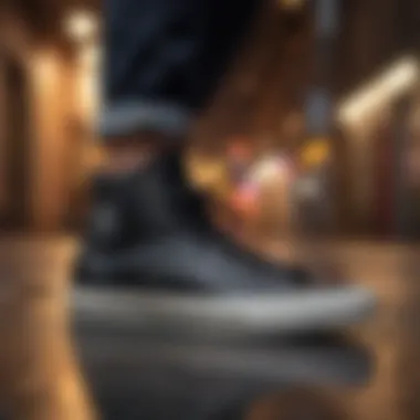 Urban Chic Black High Top Converse Shoes Black High Top Converse Shoes with Edgy Design