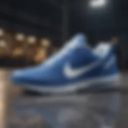 Blue and white Nike running shoes with innovative cushioning technology