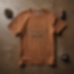 Brown graphic tee shirt on vintage backdrop