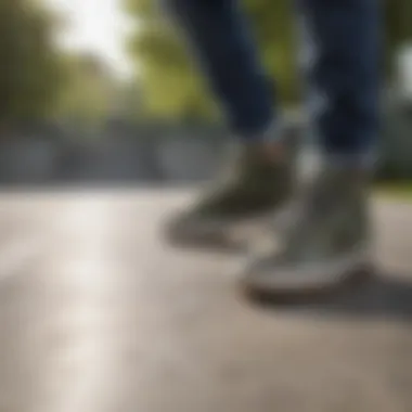 Camouflage DC Shoes in Skate Park Setting