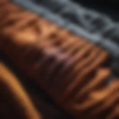 Intricate Dyeing Technique of Champion Vintage Sweatpants Close-up of unique dyeing process on sweatpants