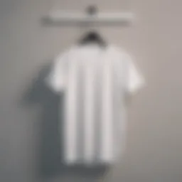 Stylish white t-shirt hanging on a minimalist hanger