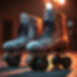 Close-up view of Chayas roller skates showcasing intricate designs