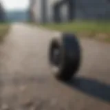 Skateboard wheels on rough pavement