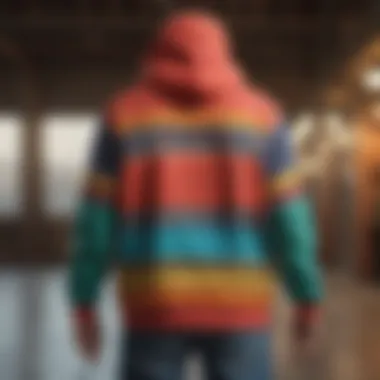Vibrant Skateboard-Inspired Baja Hoodie Colorful Baja Hoodie with Skateboard Design