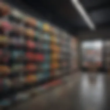 Colorful skateboards displayed at a skate shop