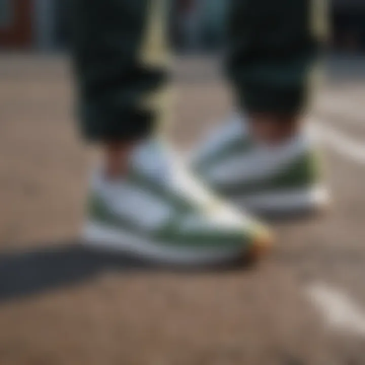 Comfort Element in Green and White Sneakers