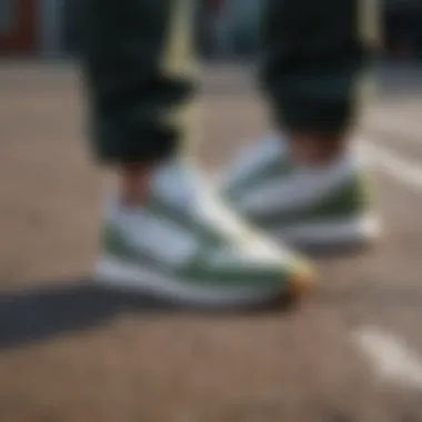 Unparalleled Comfort of New Balance 327 Footwear Comfort Element in Green and White Sneakers