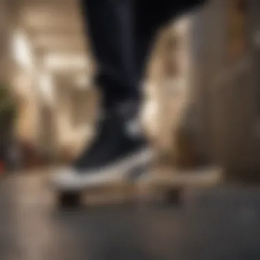 Skateboarding in Style with Converse Lugged High Top Skateboarder performing a trick while wearing Converse Lugged High Top All Black shoes