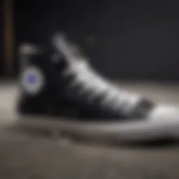 Iconic Converse All Star Black Hi Tops on display