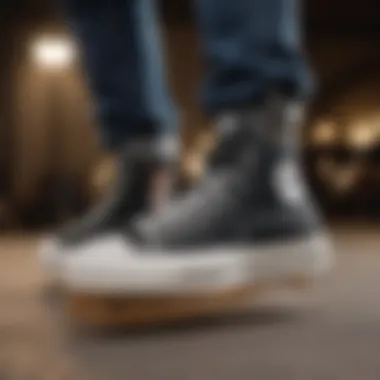 Skaters wearing Converse CTAs Lift Hi demonstrating tricks