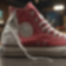 A close-up view of the classic Converse Chuck Taylor All Star design showcasing its iconic star emblem and canvas texture.