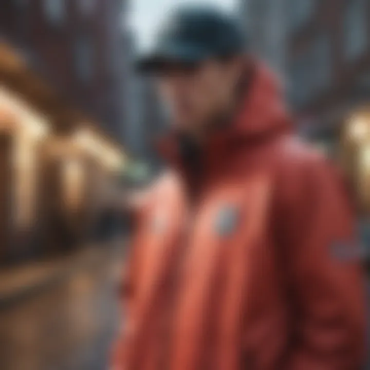 Sleek windbreaker in urban setting