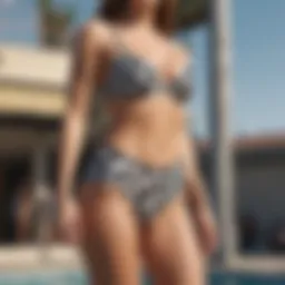 Distinctive Cow Print Swim Suit on Runway