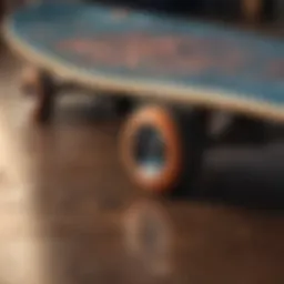 A beautifully crafted skateboard deck showcasing intricate artwork