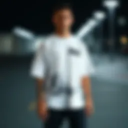 A vintage white printed tee shirt reflecting skate culture history