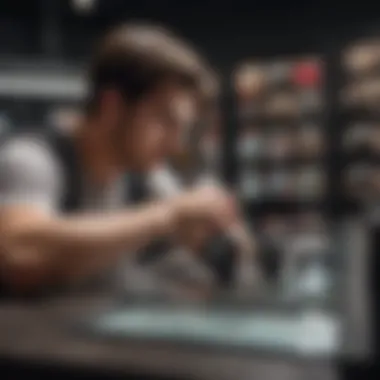 In-Store G-Shock Experience Customer examining G-Shock watches in a boutique