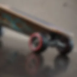 A close-up of a DB skateboard showcasing its unique design and craftsmanship.