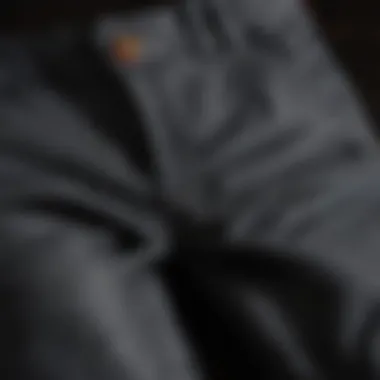 Stitching and Fabric Texture of Dickies Slack Pants Close-up detail of Dickies slack pants showcasing stitching and fabric texture