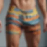 Fashion-forward swim trunks on display