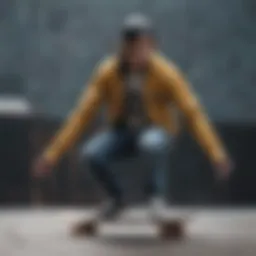 Stylish skateboarder showcasing drippy outfit