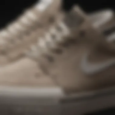 Craftsmanship Detail of Janoski Skate Shoes Close-up of durable and stylish Janoski shoe material