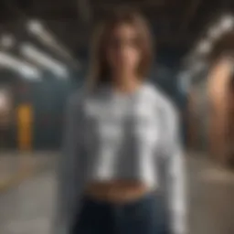 Edgy Skater Chic Half Crop Hoodie
