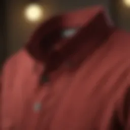 Elegant crimson shirt with refined button detailing