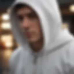 Elegant Minimalist White Zipper Hoodie