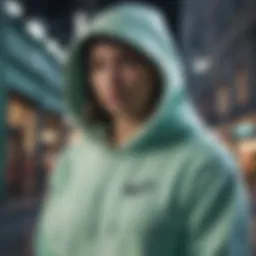 Elegant Nike mint green hoodie displayed in urban setting