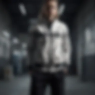 Edgy Monochrome Accents Monochrome zip-up jacket and sweatpants outfit with edgy details