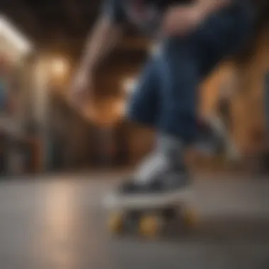 Skater performing tricks in budget skate shoes