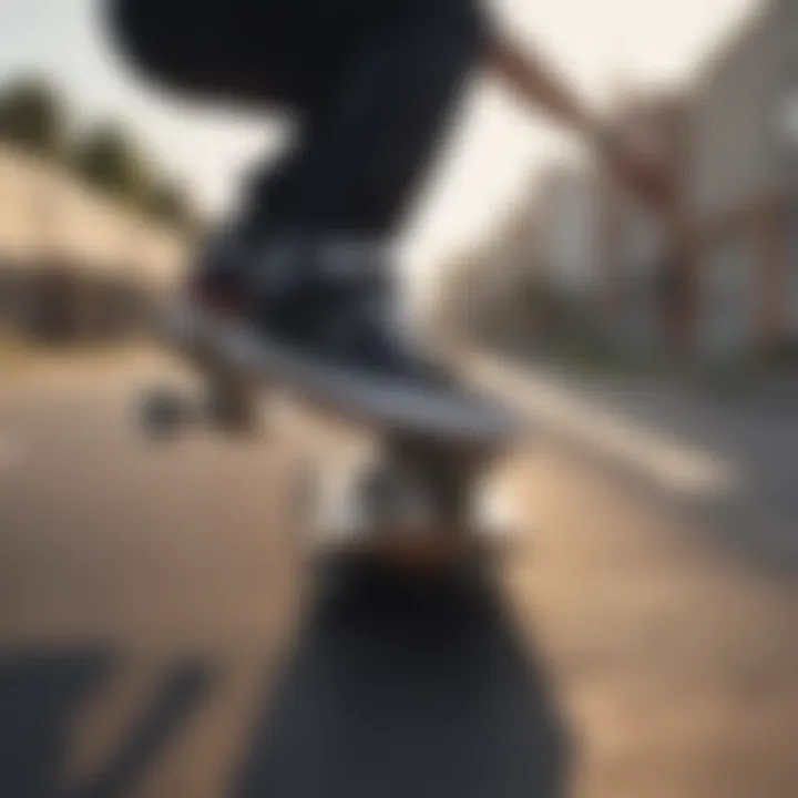 A skateboarder performing tricks while wearing DC shoes, highlighting their performance and fit.