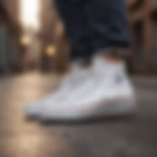 Elegant White Chuck Taylors in Urban Setting