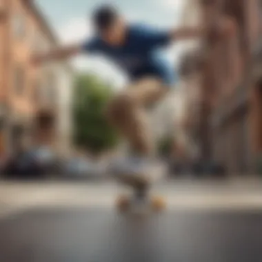 Skateboarder performing a smooth turn with 60mm 78a wheels