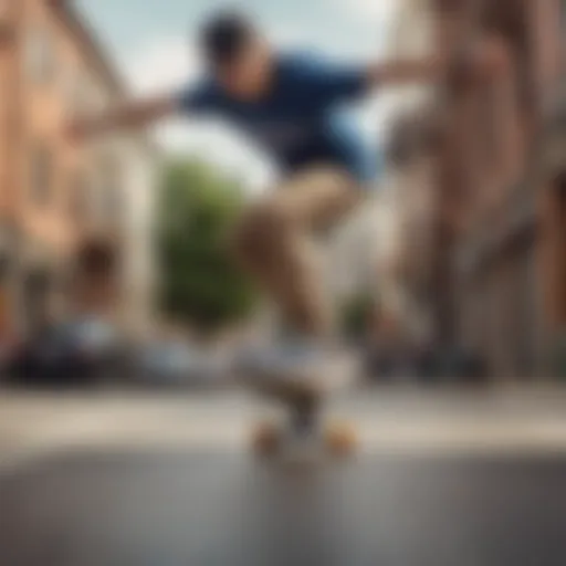 Skateboarder performing a smooth turn with 60mm 78a wheels