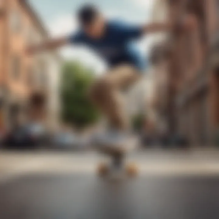 Skateboarder performing a smooth turn with 60mm 78a wheels