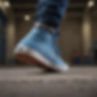 Durability test of blue Lakai shoes against various skateboarding surfaces