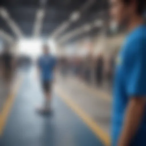 Vibrant Blue T-Shirt on Fashion Runway