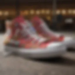 Vibrant design of Chuck Taylor All Star Pride shoes showcasing colorful patterns.