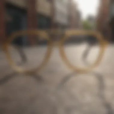 Vintage circular lens glasses with gold accents