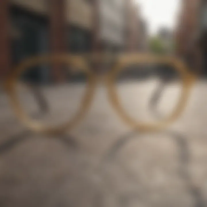 Vintage circular lens glasses with gold accents