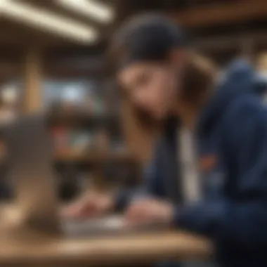 Teen browsing through a fashion website on a laptop